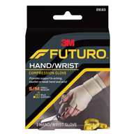 3M Futuro 3M 09183ENR-3M Futuro Support Glove, Fingerless, Ambidextrous, Compression Gloves (CS)