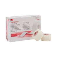 3M 1527-1 Transpore Plastic Medical Tape, 1 in x 10 yd (CS/120)