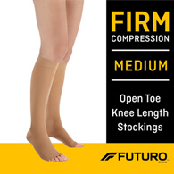 3M Futuro 3M 71033EN-3M Futuro Knee Length Compression Stockings, Beige, Medium, Stockings & Socks