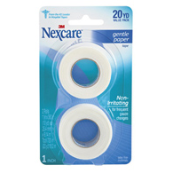 Nexcare Gentle 3M 781-2PK Nexcare Paper Medical Tape, 1 in x 10 yd, White & Fasteners (BX/48)