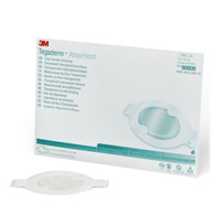 3M 90800 Tegaderm Absorbent Acrylic Transparent Film Dressing, Oval Shaped, 3 x 3-3/4 in (BX/10)