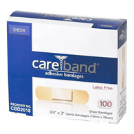 Careband ASO CBD2018-012-000-Careband Sheer Adhesive Strip, 3/4 x 3 Inch, Adhesive Bandages (CS)