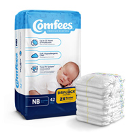 Comfees Attends Healthcare 41536-Attends Comfees Premium Baby Diapers, Unisex, Tab Closure, Newborn,