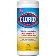 Clorox The Clorox Company 01594-Clorox Surface Disinfectant Wipes, Small Canister, Cleaners & Deodor