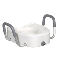 Drive 12013 Premium Raised Toilet Seat w/ Lock & Armrests-Elongated
