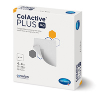 ColActive Plus Ag Hartmann 10340000-ColActive Plus Ag Collagen Dressing with Silver, 4 x 4 Inch, Sil
