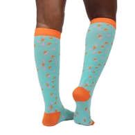 Motif AAB0001-02 Maternity Compression Socks-Green/Orange/Pink- Medium