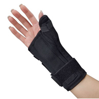 S2S Global 1130RLPP-Wrist Brace with Thumb Spica Polyester Foam / Nylon / Tricot Right Hand Black La