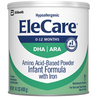 EleCare Abbott Nutrition 55251-EleCare with Iron Powder Infant Formula, 14.1 oz. Can, Infant (CS)