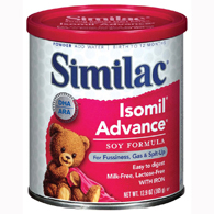 Similac Soy Isomil Abbott Nutrition 55963 Similac Soy Isomil For Fussiness & Gas Powder Infant Formula, 12.4 oz (CS/6)