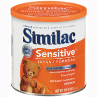 Similac Sensitive Abbott Nutrition 57539 Similac Sensitive Powder Infant Formula, 12 oz Formula (CS/6)
