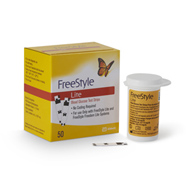FreeStyle Lite Abbott 99073070822-FreeStyle Lite Blood Glucose Test Strips, Glucose Meter Test Strips (BX/50)