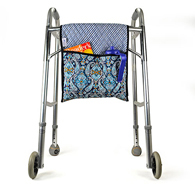 Ableware 703220050 Double-Sided Quilted Walker Tote Bag-Blue Print