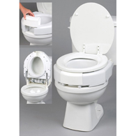 Ableware 725680000 Secure-Bolt Hinged Elevated Toilet Seat - Standard