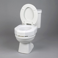 Ableware 725680000 Secure-Bolt Hinged Elevated Toilet Seat - Standard