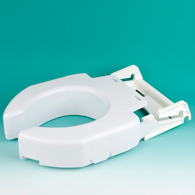 Ableware 725680000 Secure-Bolt Hinged Elevated Toilet Seat - Standard