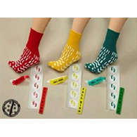 Alba Healthcare 90381 Confetti Treads Risk Management Slipper Socks - Yellow - Large (DZ/12)