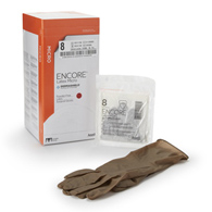 ENCORE Latex Micro Ansell 5787005-Encore Latex Micro Surgical Glove, Size 8, Brown, Exam Gloves (BX)