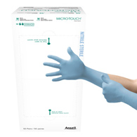 Micro-Touch Ansell 6034152-Micro-Touch Nitrile Extended Cuff Length Exam Glove, Medium, Blue (CS/4)