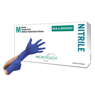 Micro-Touch Nitrile Ansell 6034302-Micro-Touch Nitrile Exam Glove, Medium, Blue, Exam Gloves (BX)