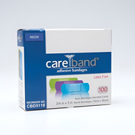 Careband ASO CBD5118-012-000-Careband Neon Adhesive Strip, 3/4 x 3 Inch, Adhesive Bandages (CS)