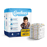 Comfees Attends Healthcare 41540-Attends Comfees Premium Baby Diapers, Tab Closure, Kid Design, Size 4 (BG/31)