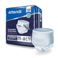 Attends Overnight Attends Healthcare APPNT40-Attends Overnight Underwear with Extended Wear Protection, Extra Large (BG/12)
