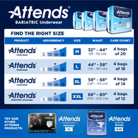 Attends AU50 Bariatric Underwear-2XL-48/Case