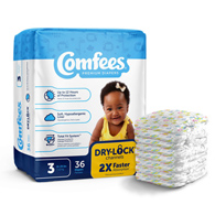 Comfees Attends Healthcare CMF-3-Attends Comfees Premium Diapers, Unisex, Baby, Tab Closure, Size 3, Baby Diapers (CS/144)