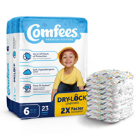 Comfees Attends Healthcare CMF-6-Attends Comfees Premium Baby Diapers, Tab Closure, Kid Design, Size 6 (BG/23)