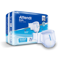 Attends Attends Healthcare DDA40-Attends Briefs, Adult, Extra Large, Heavy Absorbency, Disposable, 58" to 63" Waist (BG/20)