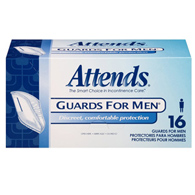 Attends Guards For Men Attends Healthcare MG0400-Attends Guards For Men Bladder Control Pad, Pads & Liners (BX/16)