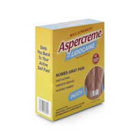 Aspercreme Aventis Pharmaceuticals 04116705840-Aspercreme Max Strength with Lidocaine 4% Pain Relief Patches, Pain (BX/5)