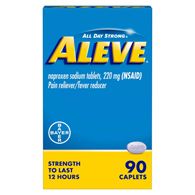 Aleve Bayer 00280600010 Aleve Naproxen Sodium Caplets, Pain Relief Sodium Caplets (BT/90)