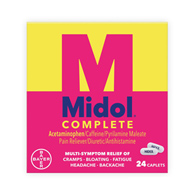 Midol Complete Bayer 12843015859-Midol Complete Acetaminophen/Caffeine/Pyrilamine Maleate Cramp Relief, Pain (BX/24)