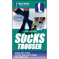 Bilt-Rite 10-71000-XL Mens Trouser Socks-15-20 mmHg-Navy-XL