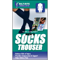 Bilt-Rite 10-72000-XL Mens Trouser Socks-15-20 mmHg-Navy-XL