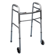 Bilt Rite 10-99011 Double Button Walker with Wheels