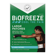 Biofreeze Boxout RKT3210136-Biofreeze Menthol Pain Relief Patches, Large, Pain Relief (CS)