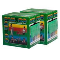 CanDo 10-5493 Low Powder Exercise Band, 2 x 50 yd Roll Twin PK, Green-Medium