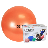 CanDo 30-1802B Inflatable Exercise Ball, Orange, 22", Retail Box