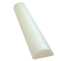 CanDo 30-2110 PE Foam Roller, White, 6" x 36", Half Round