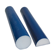 CanDo 30-2246 PE Foam Roller, TufCoat Finish, Blue, 4" x 12", Half Round