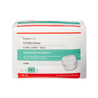 Sure Care Ultra Cardinal 1445-Sure Care Ultra Extra Heavy Absorbent Underwear, Large (BG/18)
