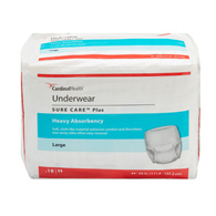 Sure Care Plus Cardinal 1615A-Sure Care Plus Heavy Absorbent Underwear, Large, Underwear (BG)
