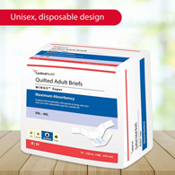 Wings Bariatric Cardinal 67095-Wings Unisex Adult Incontinence Brief, Tab Closure, 3Extra Large, Disposable, Heavy (BG/8)