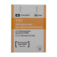 Cardinal 7665 Telfa AMD Impregnated Antimicrobial Dressing, 4 x 5 in (TR/25)