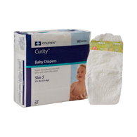 Curity Cardinal 80048A-Curity Unisex Baby Diapers, Heavy Absorbency, Disposable, Size 5, 27+ lb, Baby Diapers (CS/176)