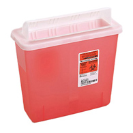 Cardinal 851301 In-Room Sharps Container, 1.25 gal, 11 x 10-3/4 x 4-3/4 in (CS)