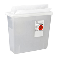 Cardinal 85221 In-Room Sharps Container, 3 gal, 16-1/4 x 13-3/4 x 6 in (CS)